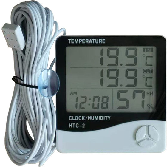 
Indoor and outdoor thermometer hygrometer Industrial greenhouse household electronic digital display temperature and humidity meter high-precision with probe