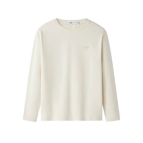 
HLA/Heilan House three-dimensional logo long-sleeved T-shirt 2026 spring round neck comfortable fashionable warm top for men