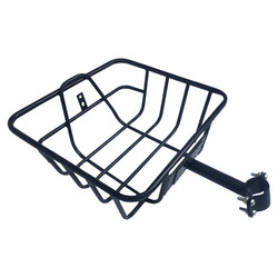 Folding bicycle with thick baskets in front and back are stable and unshakable