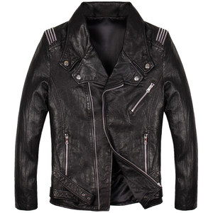 
Diagonal zipper leather jacket for men, short genuine leather, slim fit, Korean style goatskin motorcycle leather jacket, men's fashionable jacket