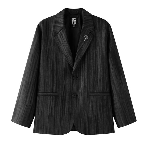 
Half Ink Large Size Men's Casual Suit Men's 2026 Spring New Fat Loose Jacquard Embroidered Suit Trend