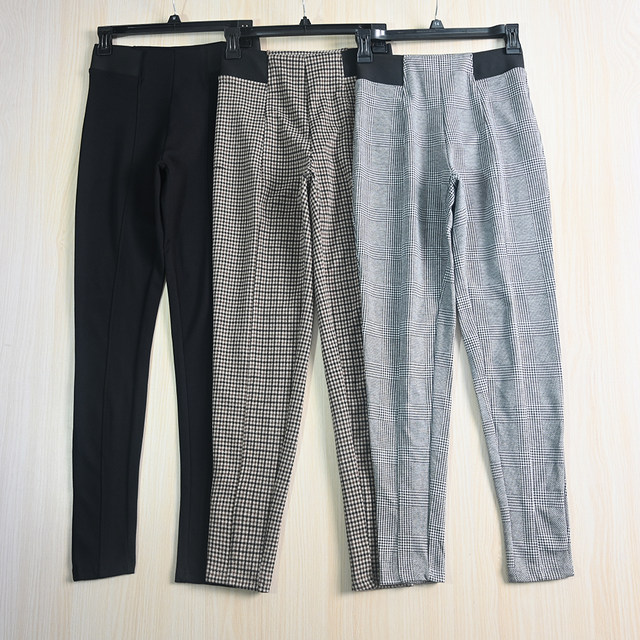 ເຄື່ອງນຸ່ງຜູ້ຍິງ Siqi 3/7 Knitted Soft Elastic Semi-Elastic High Waist Simple Slim Casual Small Leg Pants