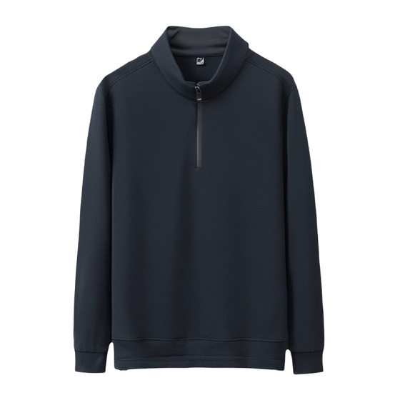 
Woodpecker velvet sweatshirt men's velvet thickened men's half-zip long-sleeved T-shirt stand-up collar casual top bottoming shirt