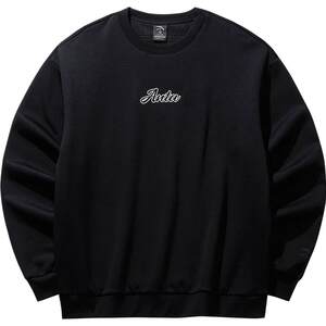 
ANTA casual knitted sweatshirt for men and women, new spring new black round neck versatile long-sleeved couple sports top