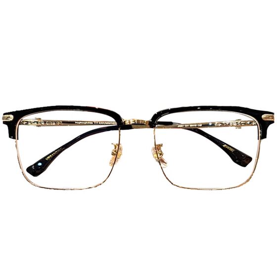 Ultra -light titanium shelter half -frame glasses myopia professional can be used to count black square faces, big eyes, eyes frame female