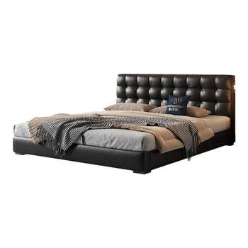 Pashaman leather bed head layer cowhide USB charging
