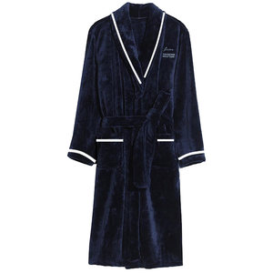 Pajamas thickened coral velvet robe men in autumn and winter spring and autumn, morning robe flange jacket, bathrobe men's robe
