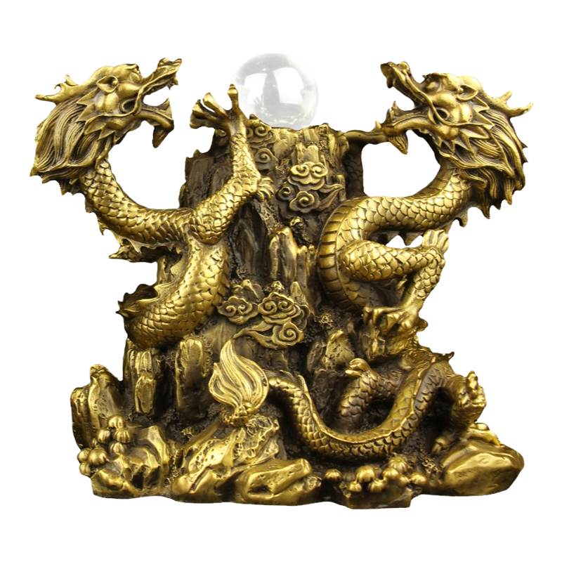 中国美術　双龍搶珠（龍戱玉）楕円硯 林青航 楠細密彫『吉祥雲中双龍宝珠』 | 東京書芸館公式通販
