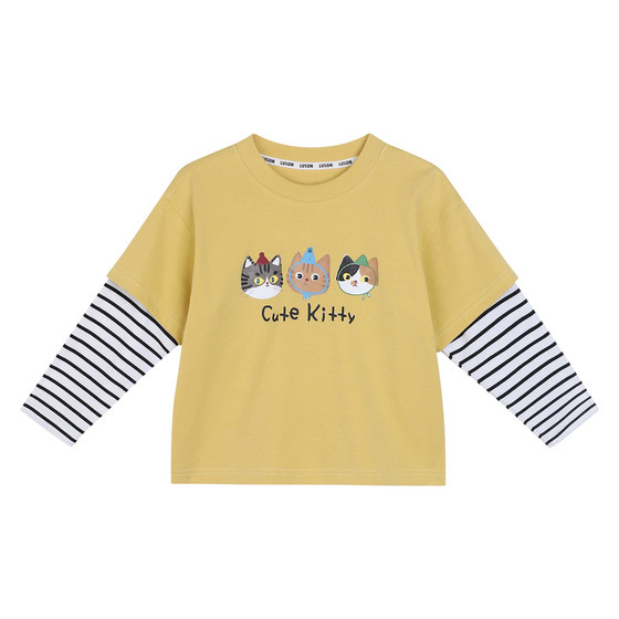 Chen Dazhu Boy Boy [Mengqu Zoo] Baby spring and autumn thin long -sleeved T -shirt baby fake two -piece top
