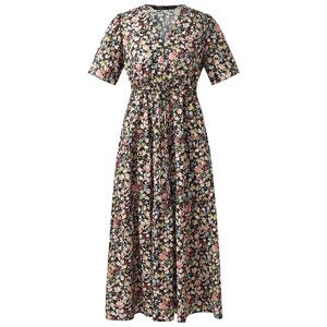 
50% off Gloria V-neck dress for women with puff sleeves, French waist, holiday floral long dress