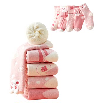 Girls' socks with thick velvet in winter