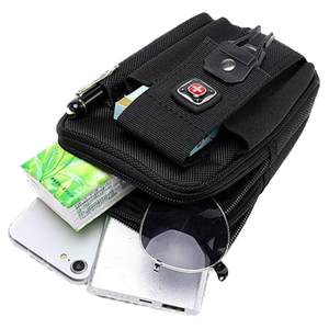 Swiss men wearing leather belt bag men's canvas 6.5 -inch 6 -inch mobile phone bag sports running bag coordinating toolbags