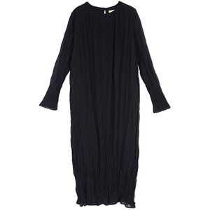 MISSLADY Korean retro design fold pure color autumn and winter chiffon dress in the long skirt in the long skirt
