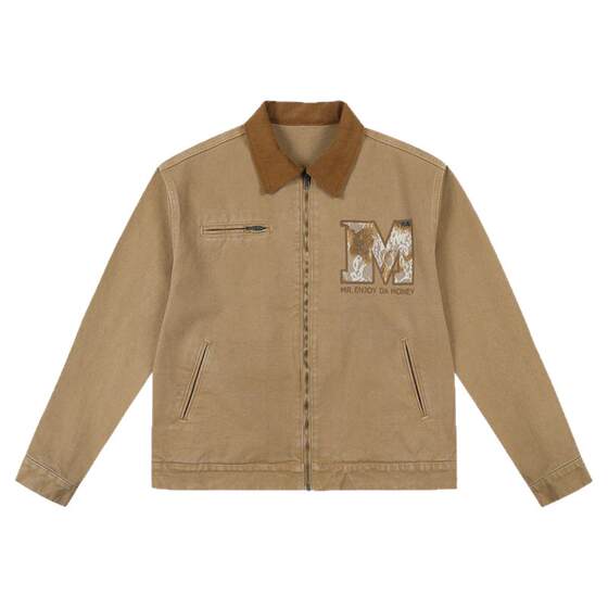 MEDM Lace Detroit Casual Lapel Jacket for Men and Women Couples Trendy American Retro Loose Jacket Spring and Autumn