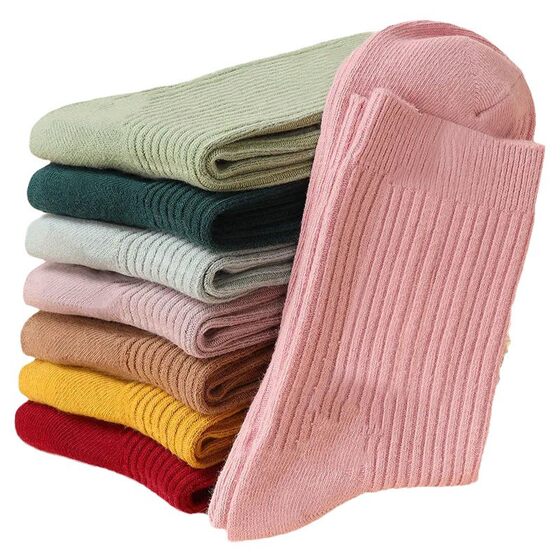
Japanese ins medium-tube long socks for women in spring and autumn style anti-odor Korean style trendy vertical stripes piled with beautiful legs sweat-absorbing sports socks