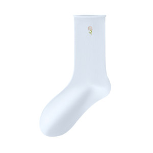 
Pick up socks and remember the coolness of mulberry silk socks for women in spring, thin, breathable, deodorant, embroidered curling boneless pile socks