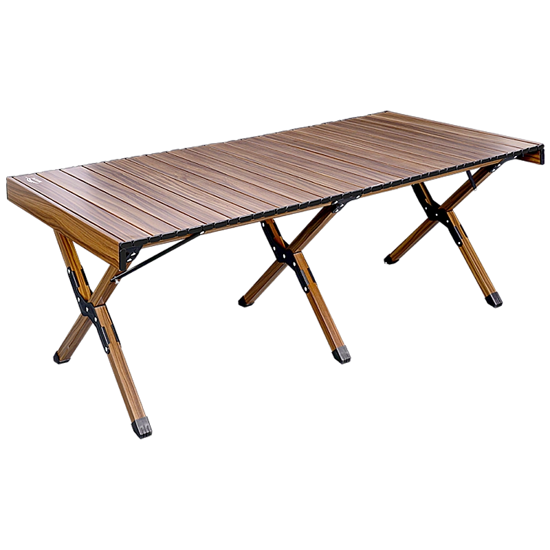 北嶽蛋卷桌戶外摺疊桌露營桌子可攜式實木野餐桌野營裝備用品桌椅-Taobao