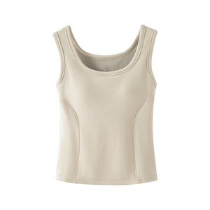 
Women's warm wool vest graphene with breast pad integrated autumn and winter plus velvet thick top base underwear bra