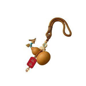 Lutching gourd hand -woven natural grass ritual gold car pendant car gourd pendant traversal rearview mirror pendant