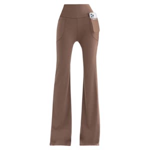 
Large size booted pocket shark pants women's outer wear 2026 summer thin fat mm200*0.5kg bottoming flared yoga pants