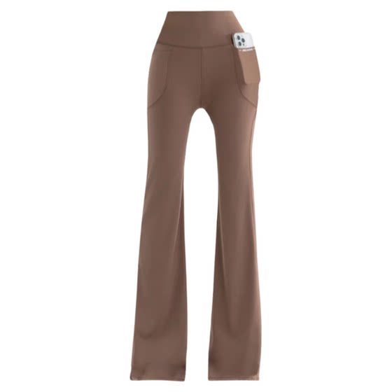 
Large size booted pocket shark pants women's outer wear 2026 summer thin fat mm200*0.5kg bottoming flared yoga pants