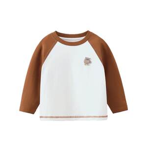 
[10A antibacterial] Qiqi Bear Baby T-shirt long-sleeved spring and autumn boys' raglan children's round neck 2026 new tops