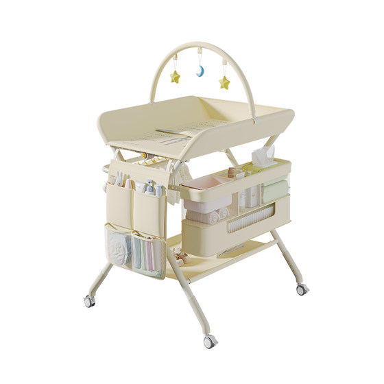 The newborn of the baby care table for the diaper table to change the diapers.
