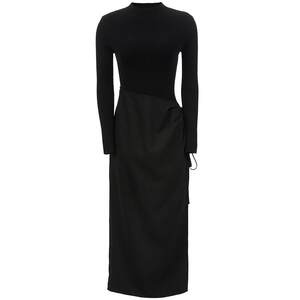 
Couture Made Dress Summer Light Mature French Style Half Turtle Collar Spliced Long Skirt 32517D002