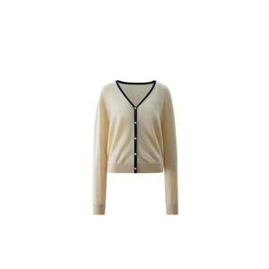 
OCHIRLY Oushili Yak velvet wool knitted jacket for women's cardigan V-neck temperament 2025 spring new style