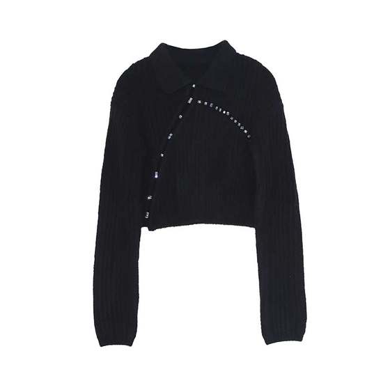 NANASTORE capsule series design niche doll collar sweater women knitted top short slim spring