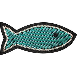 
Blue small fish t-shirt brooch high-end women's anti-exposure pins clothes accessories Indian silk handmade embroidery decorations