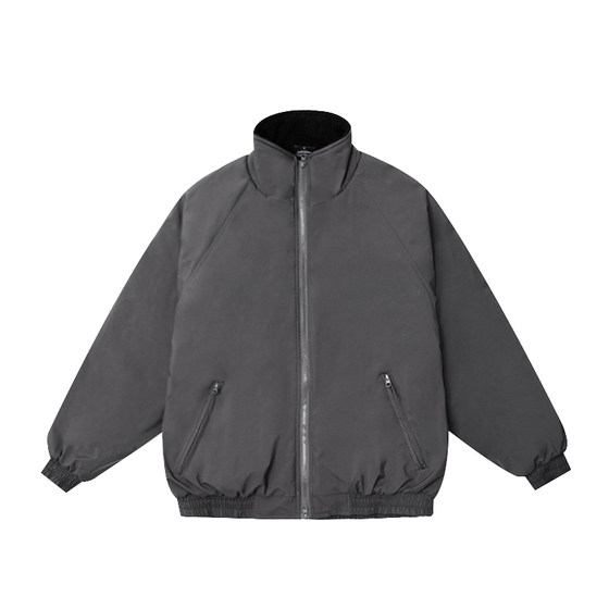 
HEEMKIZOO Japanese retro winter men's stand-up collar polar fleece cotton coat couple casual cotton coat trend brand