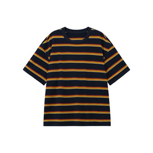 
Zheng Maimai Orange Sea Spring and Summer New Style Pure Cotton Commuting Casual Versatile Loose Slim Large Edition Striped Short Sleeve Women