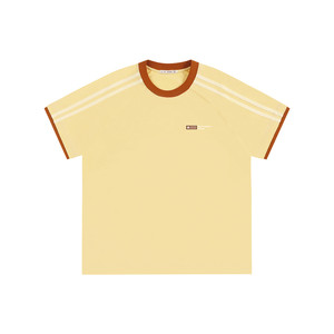 ATRY American retro contrast color short-sleeved men's summer new webbing splicing T-shirt women's sports outdoor round neck top