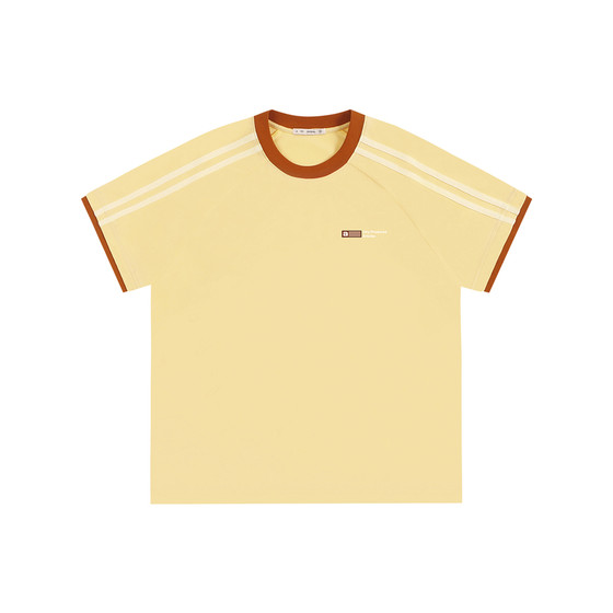 ATRY American retro contrast color short-sleeved men's summer new webbing splicing T-shirt women's sports outdoor round neck top