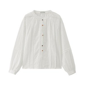 
Designer Giordano 2026 Spring Textured Lace Loose French Shirt Women's Long Sleeve 18345220