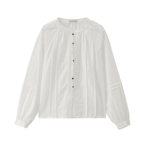 
Designer Giordano 2026 Spring Textured Lace Loose French Shirt Women's Long Sleeve 18345220