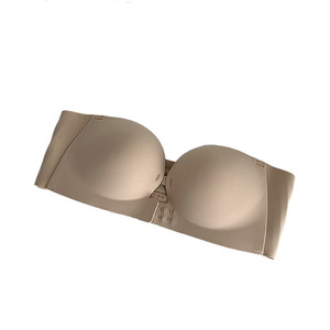 Front buckle strapless anti-slip liquid foundation underwear for women push up small breasts invisible seamless push up beautiful back girls bra
