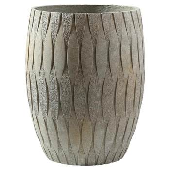 Meilu vintage magnesia clay drum round green plant flower pot