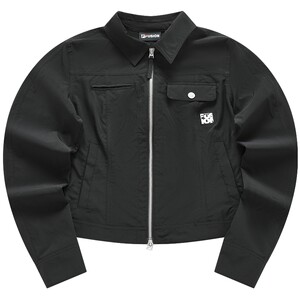 FILA FUSION Sports Jacket for Women in Summer Breathable Casual Slim Lapel Black Work Jacket
