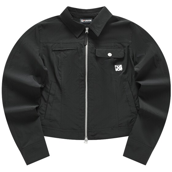 FILA FUSION Sports Jacket for Women in Summer Breathable Casual Slim Lapel Black Work Jacket
