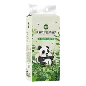 
Manhua Panda style 1200 sheets/large bag hanging paper household disposable paper towels thickened toilet paper