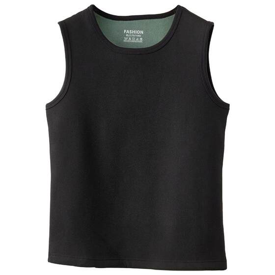 New antibacterial thickened plus velvet warm vest vest, men's wearing underwear, shoulder vest autumn and winter
