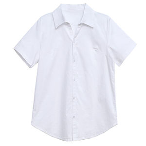 Pregnant women's shirts, summer clothing, white professional clothing, new fashion, work mom's clothing, work clothes, short sleeved OL lapel shirts