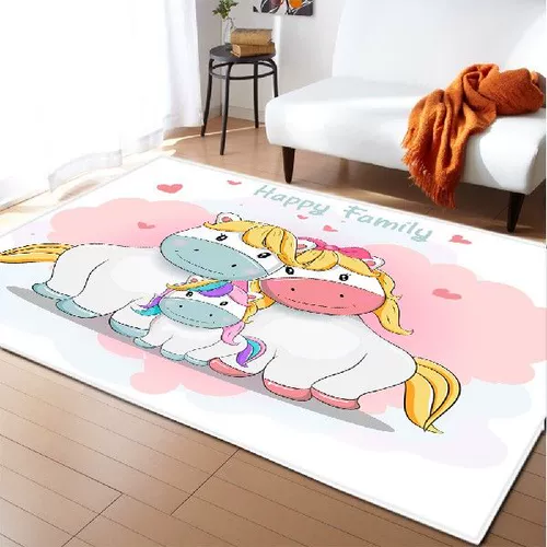 3D Printed Carpet Unicorn Cartoon Child Big Carpets for