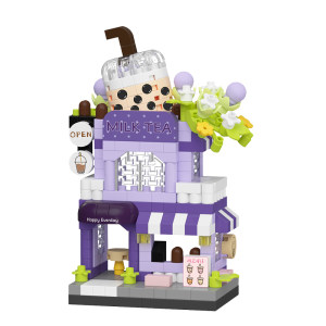 
Children's Day gift micro-particle puzzle assembled street view building blocks store model toy men's puzzle small house