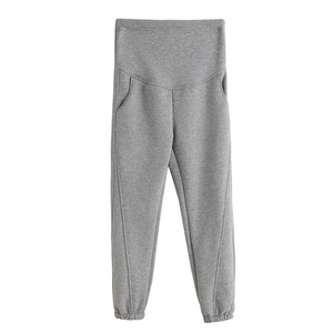 Pregnant women's winter clothes plus velvet thick lamb cashmere belt trousers in winter wearing cotton pants winter models winter pants winter trousers