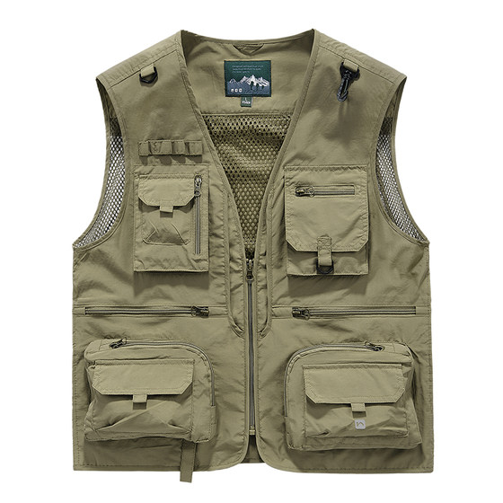 NIKKS outdoor vest men's summer thin quick-drying breathable fishing photography vest vest mountaineering vest mesh