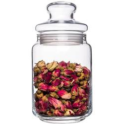 Lemeiya glass tea can with transparent lid and food grade