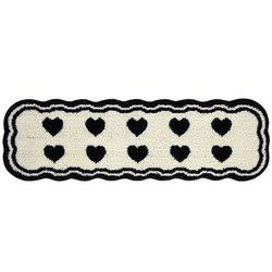 Creamy style carpet bedroom bedside blanket premium sense room carpet master bedroom long strip ins floor mat black and white foot mat